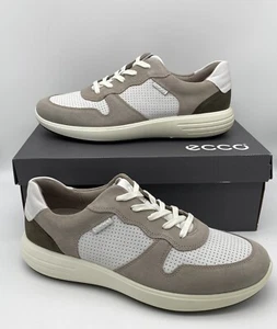 ECCO Hombre Suave 7 Runner Retro Zapatillas Moon Rock/Blanco/Asfalto Talla 10-10.5 EE. UU. - Imagen 1 de 10