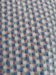 Vntg Sewing Fabric Debbie Mumms The Word Check 22x42" Pastel Grn Blu Pink Cotton - Picture 1 of 6