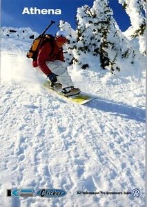 Advertising Ad Postcard Athena Step In Snowboard System Clicker K2/VW Team - Picture 1 of 4