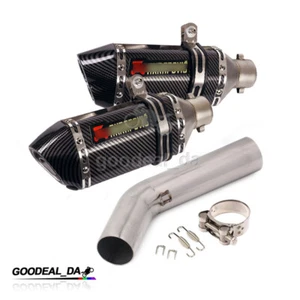 For Suzuki GSXR600 GSXR750 2006 2007 Modified Exhaust Mid Link Pipe 51mm Muffler - Picture 1 of 12