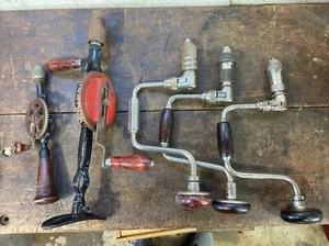 Menge 5 Vintage Hosenträger / Handbohrer Peckstow Wilcox, Handwerker, Millers Falls - Bild 1 von 9