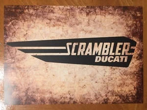 Blechschild Oldtimer Scrambler Ducati Motorrad 2 - Bild 1 von 1