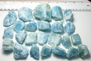 Schöner natürlicher farbiger Aquamarin grobe Qualität gute Qualität Posten afghanisch 400 Gramm - Bild 1 von 6