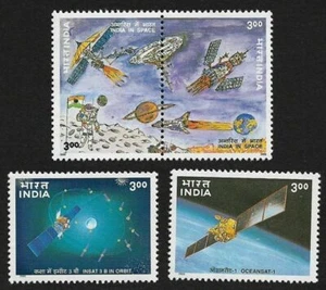 INDIA 2000 Space Programme INSAT 3B Flag Spacecraft se-tenant 4v stamp set MNH - Picture 1 of 5