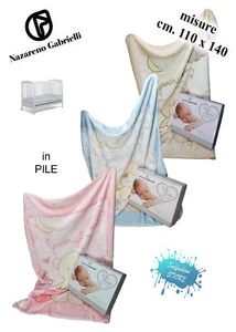 Babydecke Wiege/Bett cm. 110 x 140 aus warmem Fleece NAZARENO GABRIELLI - Bild 1 von 4