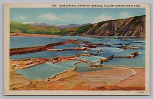 Postcard Blue Springs Mammoth Terraces Yellowstone National Park Unposted - Picture 1 of 2