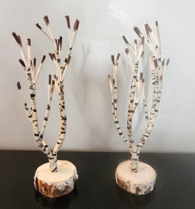 LEMAX CHRISTMAS VILLAGE ACCESSORIES - 6" BIRCH TREES - SET OF 2 - Picture 1 of 1