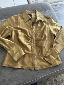 Mischka Womens Blouse Size XL Gold NWT - Picture 1 of 2