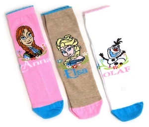 GIRLS DISNEY FROZEN 3 PAIRS SOCKS UK SIZE 12.5-3.5 AGE 7-10 YEARS - Picture 1 of 3