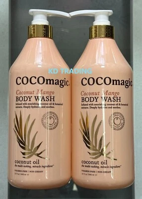 (2-Pack) COCOmagic Coconuit Oil Protein-Rich Botanical COCONUT MANGO BODY WASH