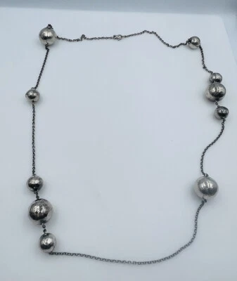 Collar cadena estación bola martillada de plata esterlina y oro Ippolita Foto 1 de 4
