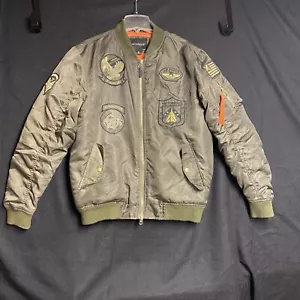 Victorious Uomo Multitasche Elegante Volo Bomber Giacca Pilota Cappotto Militare M - Foto 1 di 18