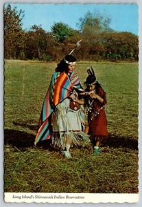 HISTORIC LONG ISLAND NY Shinnecock Indians RABBIT DANCE unused vtg Postcard A85 - Picture 1 of 2