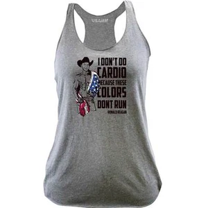 Original Ladies These Colors Don't Run Ronald Reagan Quote Racerback Tank Top - Picture 1 of 1