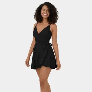 Halara V Neck Adjustable Strap Ruffle 2-Piece Flowy Mini Casual Dress small - Picture 1 of 3