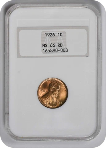 1926 Lincoln Cent MS66RD NGC Cover