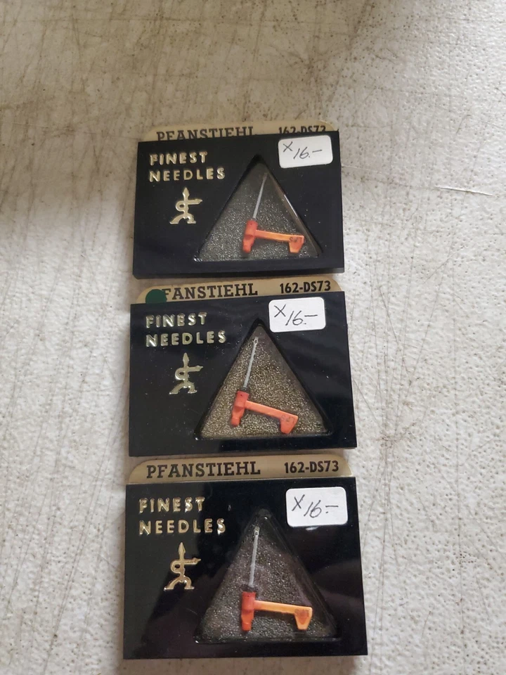 3 Pieces Pfanstiehl 162-DS73 Diamond Needle Stylus Astatic N54 N55SD 455 NOS! - Image 1 of 2
