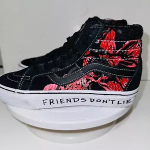 Vans sk8-hi reissue X stranger things friends dont lie red/blk sneakers w7.5 m6 - Picture 1 of 11