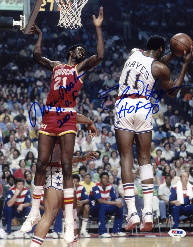 Moses Malone & Elvin Hayes DUAL SIGNED 11x14 Photo + HOF PSA/DNA AUTOGRAPHED - Image 1 of 1