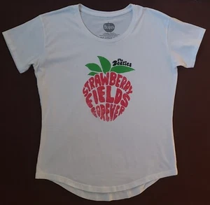 THE BEATLES Strawberry Fields Forever Female Size Medium White T-Shirt - Picture 1 of 4