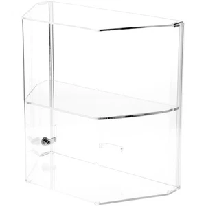 Plymor Acrylic Locking Case with Sliding Back, 1 Shelf, 16.5" x 16.5" x 8.5" - Picture 1 of 1