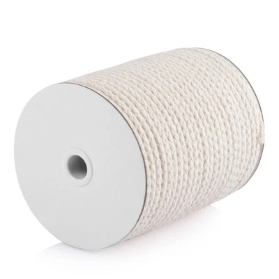 Плетеный шнур макраме 8 мм x 65 ярдов бежевый неотбеленный натуральный плетеный хлопок C... - Изображение 1 из 3