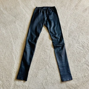 The Row Leggings Size XS Dark Blue Lambskin Leather Skinny Trousers - Picture 1 of 9