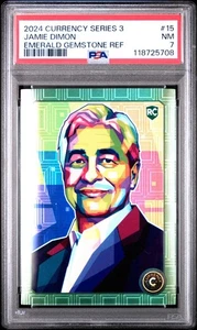 2024 Cardsmiths Currency Jamie Dimon Emerald Gemstone Refractor PSA 7 #15 35/99 - Picture 1 of 2
