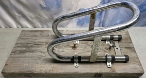 🔥 Vtg Pingel Motorcycle Wheel Chock Mounted On Wood W/ Hardware USA SEE PICS - Picture 1 of 18