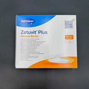 Box of 10~Zetuvit Plus Silicone Border SAP Dressing Silicone adhesive 3" x 3" - Picture 1 of 3
