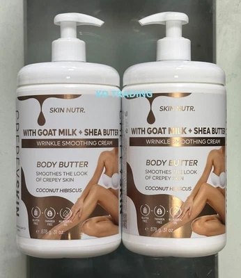 (2-Pack) SKIN NUTR Goat Milk + Shea CREPEY SKIN WRINKLE SMOOTHING CREAM BUTTER - Image 1 of 3