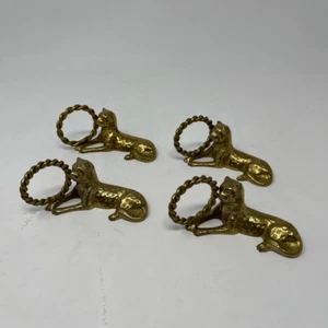 Set of 4 Vtg Bombay Company Napkin Rings Leopard Cheetah Jaguar Grandmillenial - Picture 1 of 5