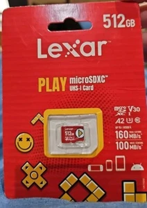 Lexar PLAY 512GB microSDXC UHS-I Memory Card, Up to 160MB/s Read - Picture 1 of 2