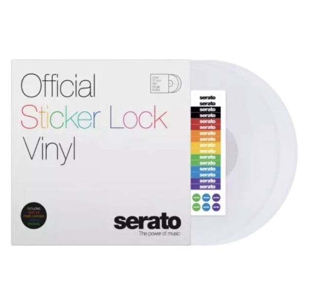 Serato Sticker Lock Vinyl 12" Control Vinyl, Pair - Clear