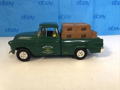 1955 Chevy Pickup John Deere Midland Implement Truck Bank 1:25 Scale In Box - Image 1 of 4