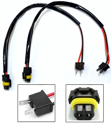 HID Kit Extension Wire H7 Two Harness Fog Light Replace Socket Connector Plug - Image 1 of 4