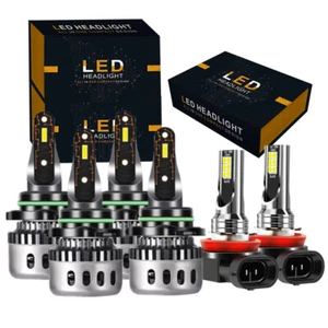 6PCS 9005 9006 H11 Combo LED Headlight Fog Lights Kit High Low Beam Bulbs White - Picture 1 of 12