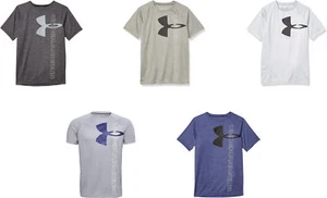 Under Armour Boys' Tech Split Logo Hybrid T-Shirt - Picture 1 of 12