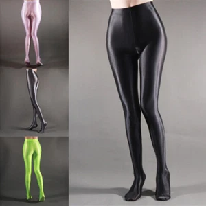 Yoga Leggings  Plus Shiny Transparent Shiny Size Pants Crotch Stirrup Ultra-Thin - Picture 1 of 23