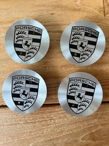  Porsche Macan Silver Crest Center Cap Polished Genuine OEM 95B601149 QTY 4 - Picture 1 of 3