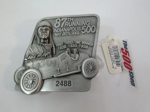 2003 Indianapolis 500 Pewter Pit Badge Belt Buckle Limited Edition 281 of 500 Cover