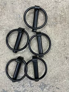 5 Stück Traktor Werkzeug Schwerlast schwarz Lynchstifte mit Ring 7/16" x 2 3/8 - Bild 1 von 1