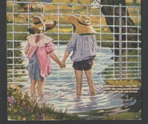 Vntg Advertising Postcard ANTHONY FENCE American Steel Fence Post CheaperThenWoo - Picture 1 of 6