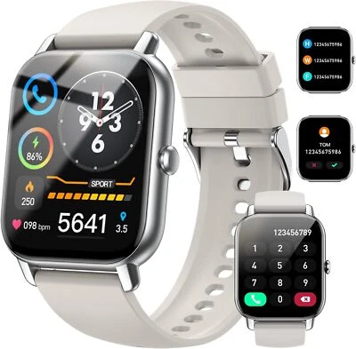 Smartwatch Waterproof Sports HR Monitor Compatible for iPhones Samsung Google - Image 1 of 4