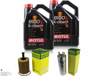 MANN Inspektionspaket 10L Motul 8100 X-clean 5W-30 für VW Multivan V 2.5 TDI 1.9 - Bild 1 von 9