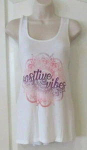 GAIAM Harmony "Positive Vibes" Graphic Tank Bright White Women's Sz XS NWT MSRP$ - Picture 1 of 3