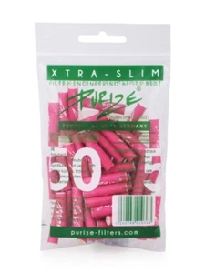PURIZE XTRA SLIM (6mm) PINK ACTIVATED CARBON FILTER TIPS (50 per pack) - Picture 1 of 2