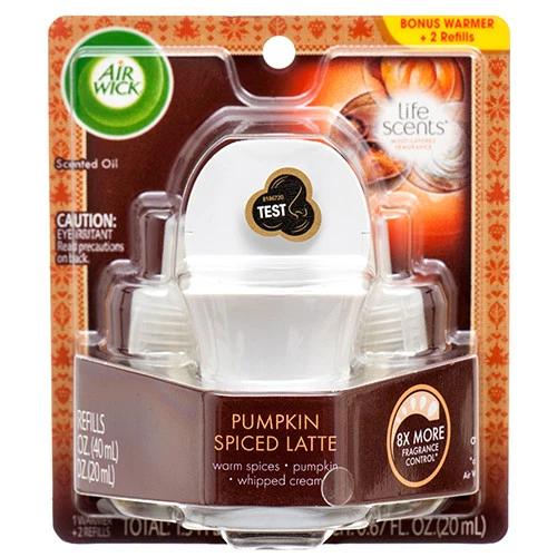 Paquete de 1 Air Wick Life Scents 1 calentador y 2 recargas de aceite perfumado calabaza especiado café con leche Foto 1 de 1