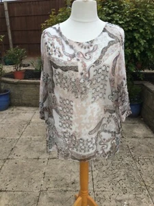 One size silky summer top pale colours - Picture 1 of 3