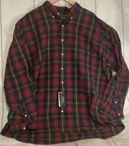 Camisa Polo Ralph Lauren Roja Azul Verde Tartán a Cuadros 3XB Grande y Alta Nueva con Etiquetas Precio de venta sugerido por el fabricante 125 USD - Imagen 1 de 5